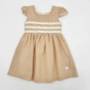 Vestido detalles beige niña