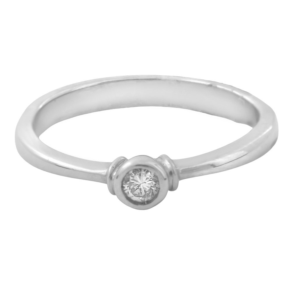 Anillo solitario de diamante 0.10cts