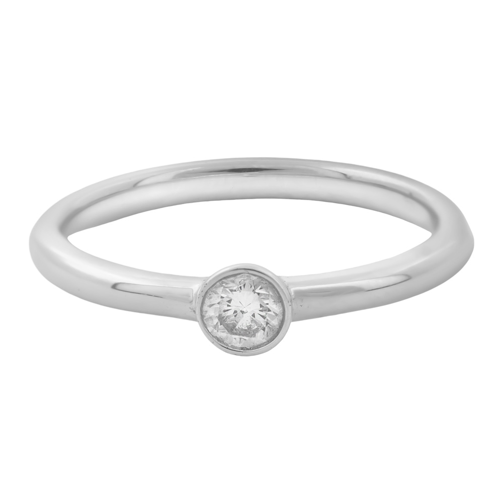 Anillo solitario chatón diamante 0.20cts - Imagen 2