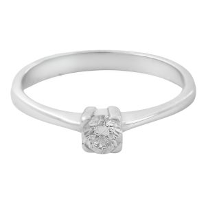 Anillo solitario 4 garras diamante 0.25 cts