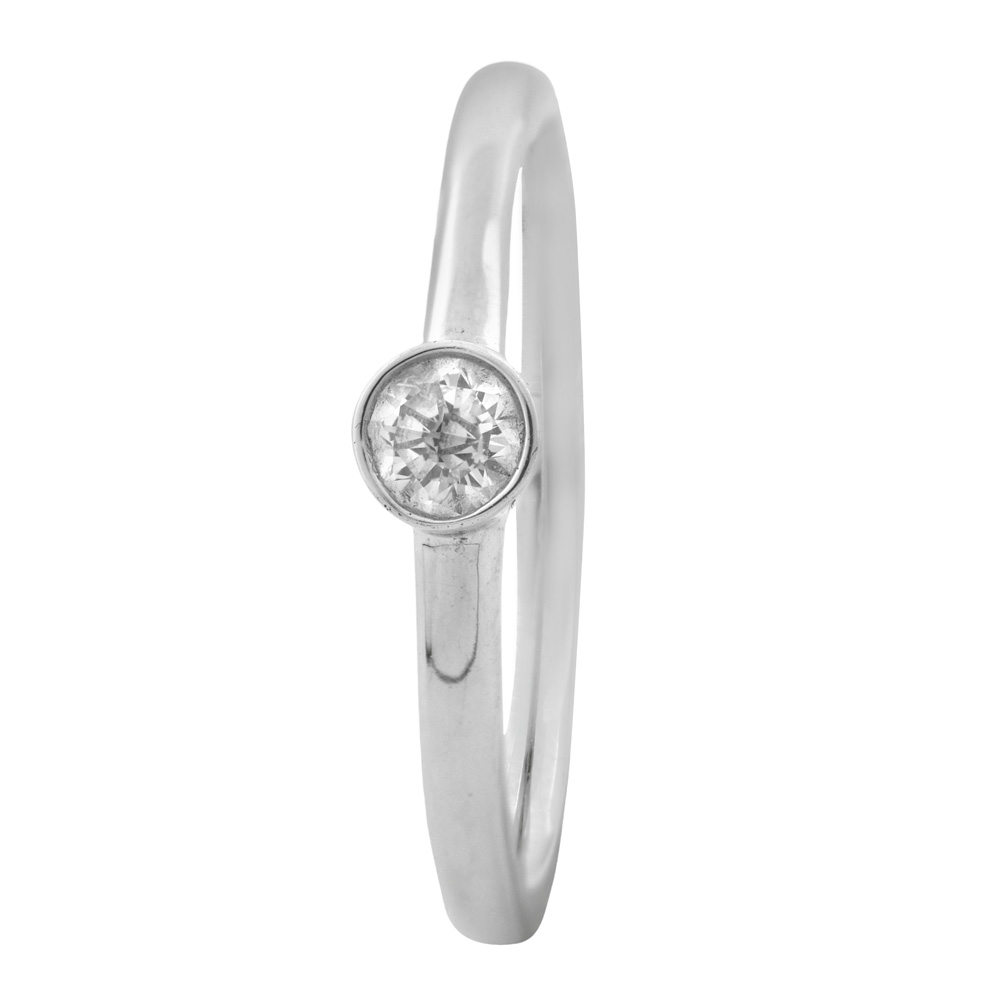 Anillo solitario chatón diamante 0.20cts - Imagen 3