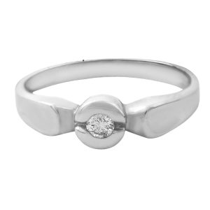 Anillo solitario lazo diamante 0.12cts