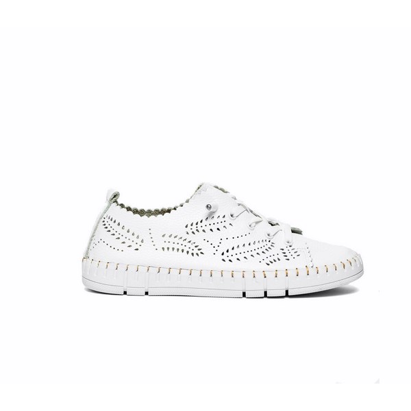 Zapatillas en piel The Happy Monk – Creta blanco - Imagen 4