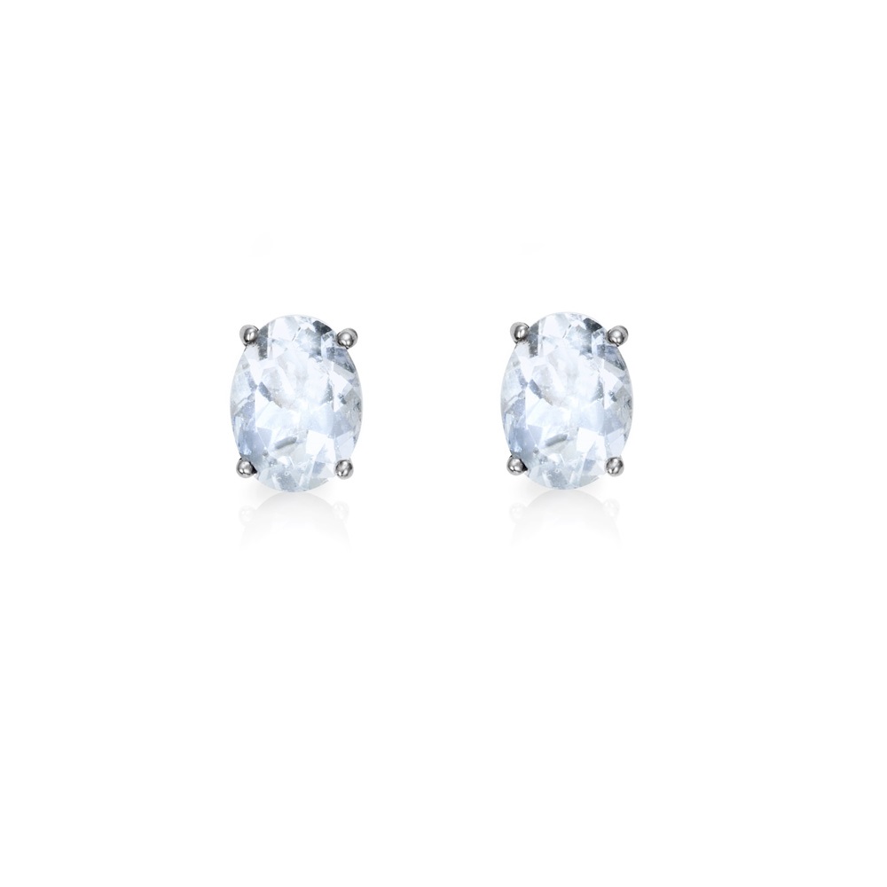 Pendientes Aguamarina Oval - Imagen 3