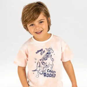 Camiseta de niño tie dye beige