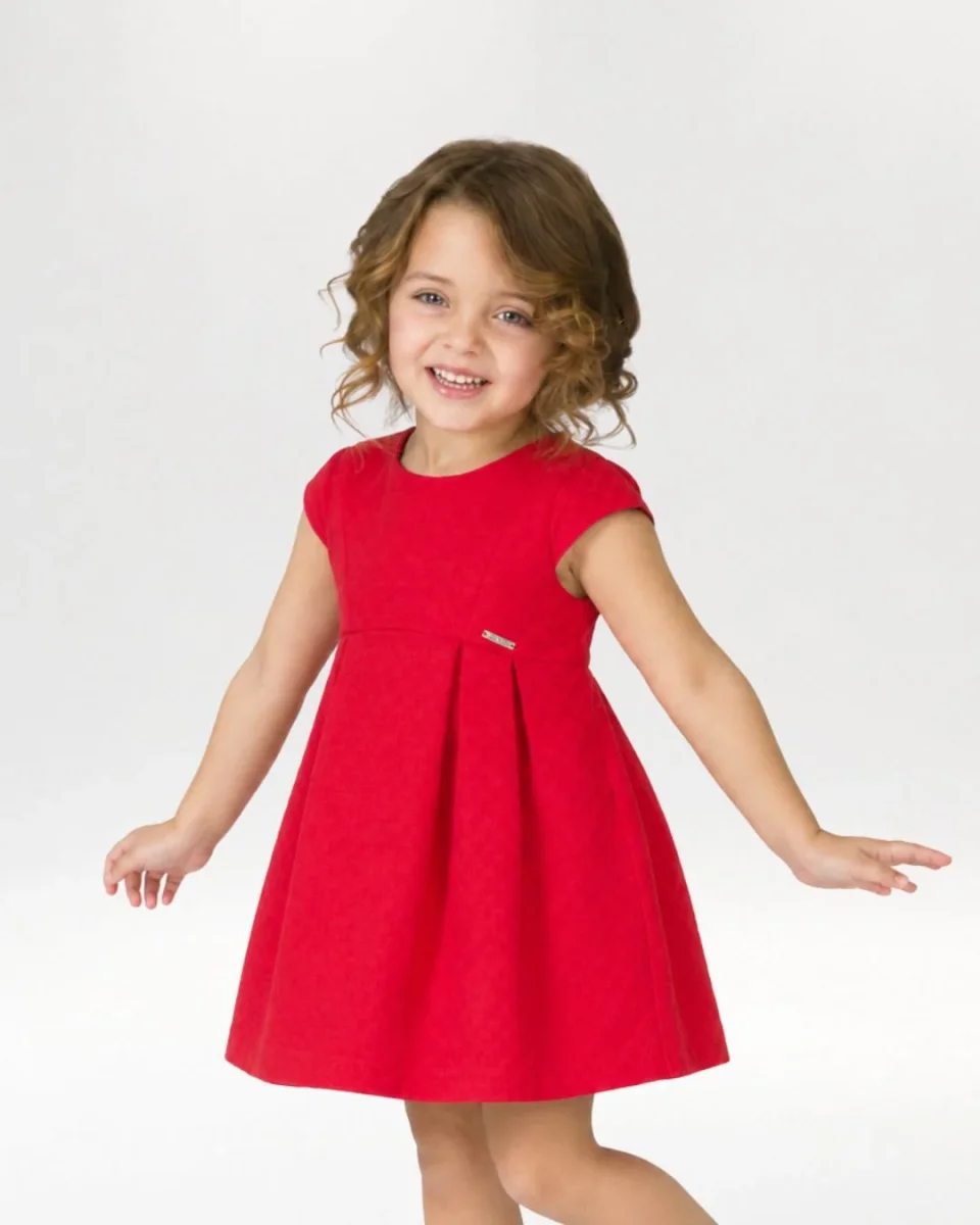Vestido de bebé niña rojo elegante