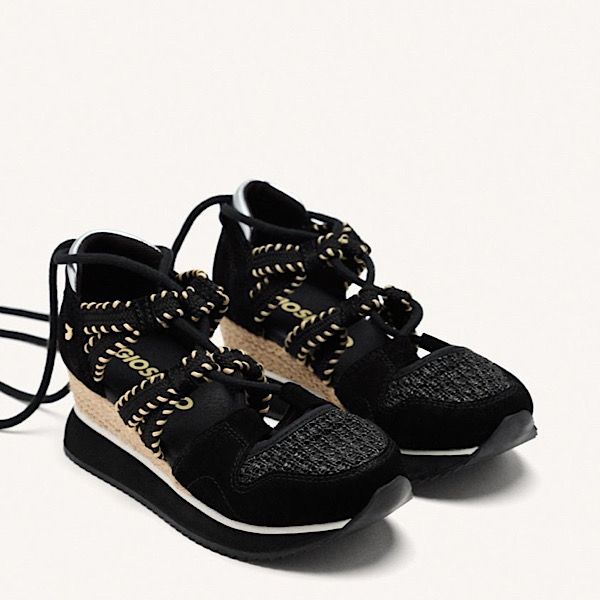Zapatillas abiertas GIOSEPPO cuña rafia GRISWOLD negro - Imagen 3