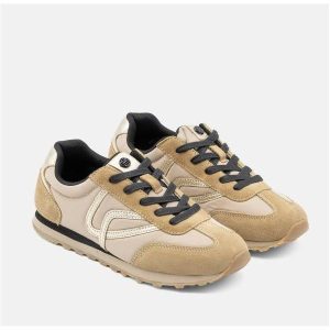Zapatillas deportivas The Happy Monk Barna-001 serraje beig y oro