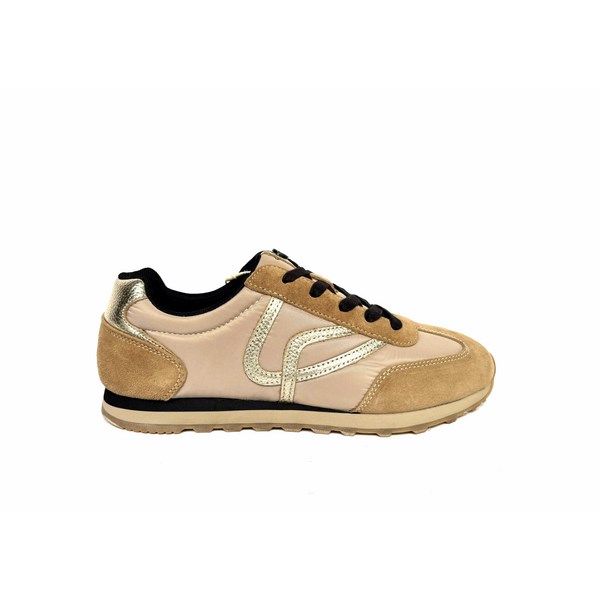 Zapatillas deportivas The Happy Monk Barna-001 serraje beig y oro - Imagen 6
