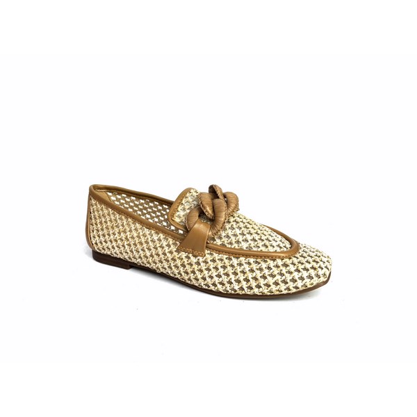 Zapatos planos Elena Bloom de rejilla y piel beige - Imagen 7