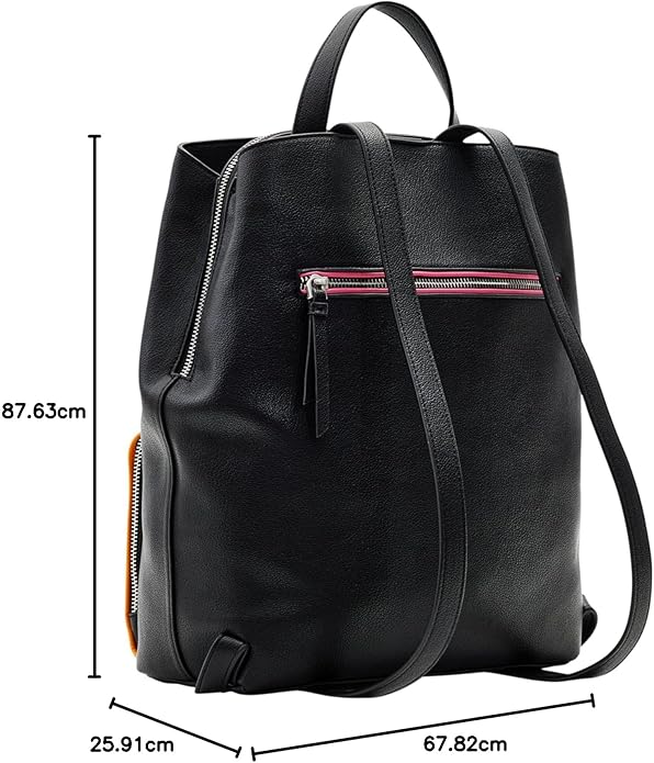DESIGUAL- Mochila Desigual negra mujer Back Prime Sumy – Elegante y urbana - Imagen 6