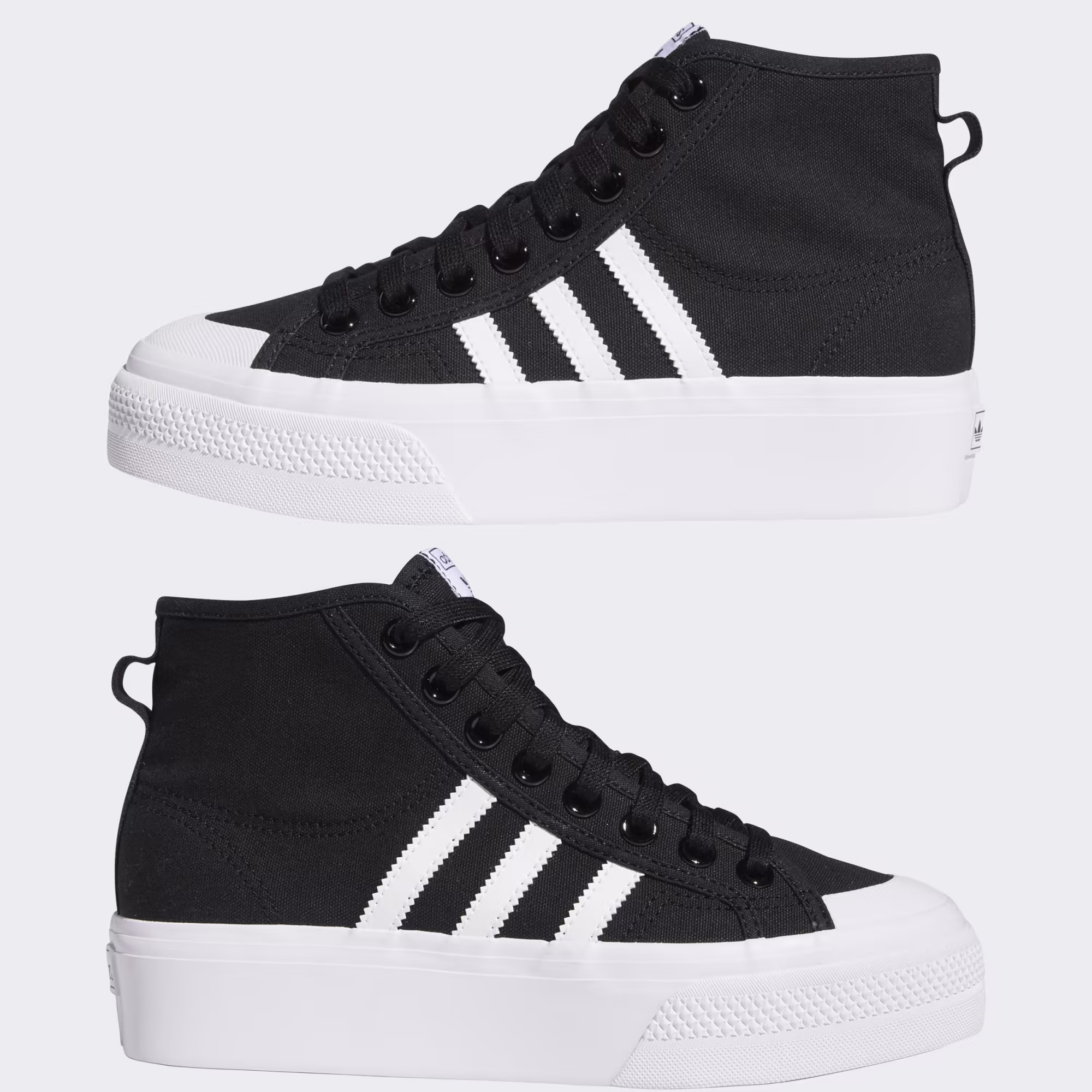 Zapatillas adidas Nizza Platform Mid FY2783 Mujer Talla 38 Negro Blanco Plataforma - Imagen 9