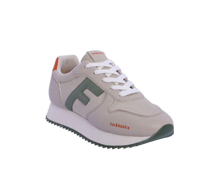 Zapatillas deportivas para mujer Fun and Basics Iris de nylon beige - Imagen 3