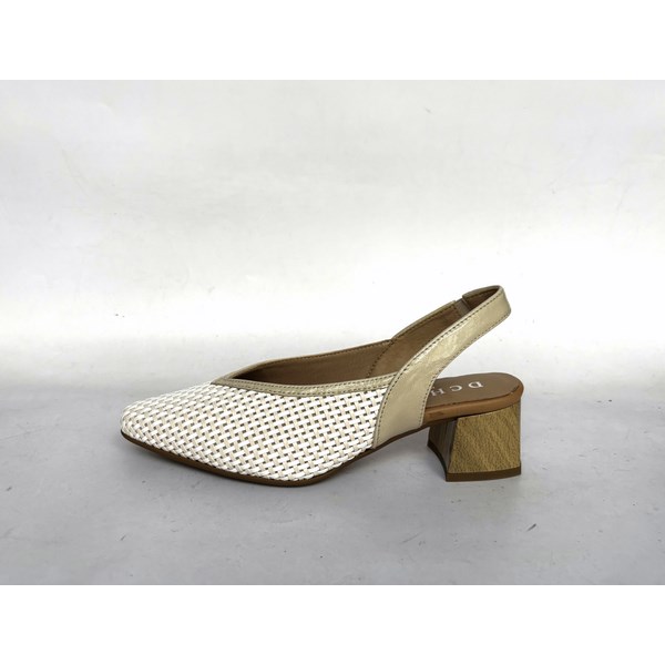 Zapatos de tacón tipo salón destalonados D’Chicas trenzado skin - Imagen 4