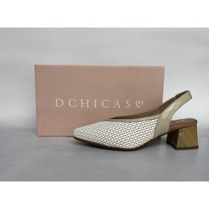 Zapatos de tacón tipo salón destalonados D’Chicas trenzado skin