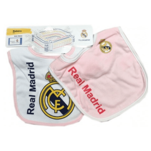ADIDAS – Pack 2 Baberos Real Madrid bebé oficial | Regalo recién nacido madridista