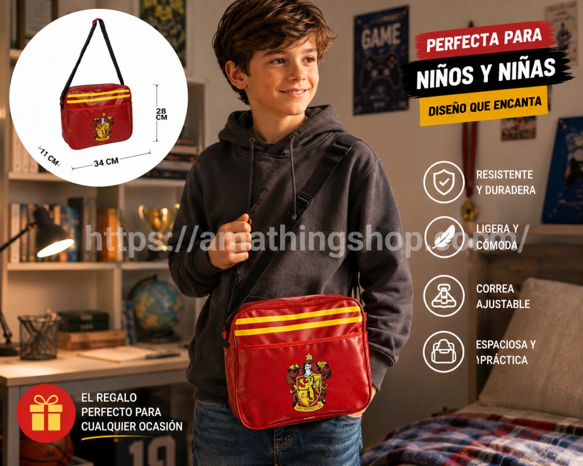 WIZARDING WORLD – Mochila Harry Potter Gryffindor Oficial Roja | Bandolera Exclusiva - Imagen 5