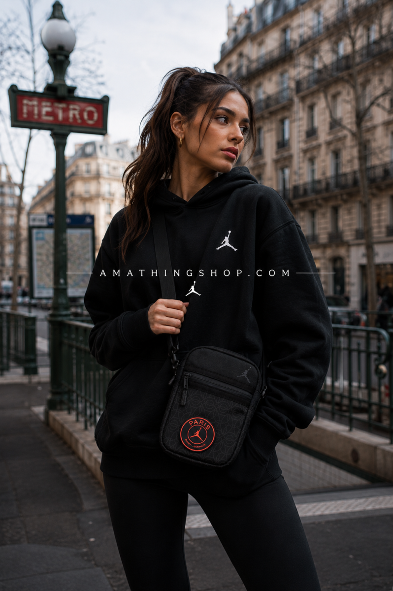NIKE – Bolso Jordan PSG 9A0803-G0T Negro – Mini Bandolera Unisex Original - Imagen 6