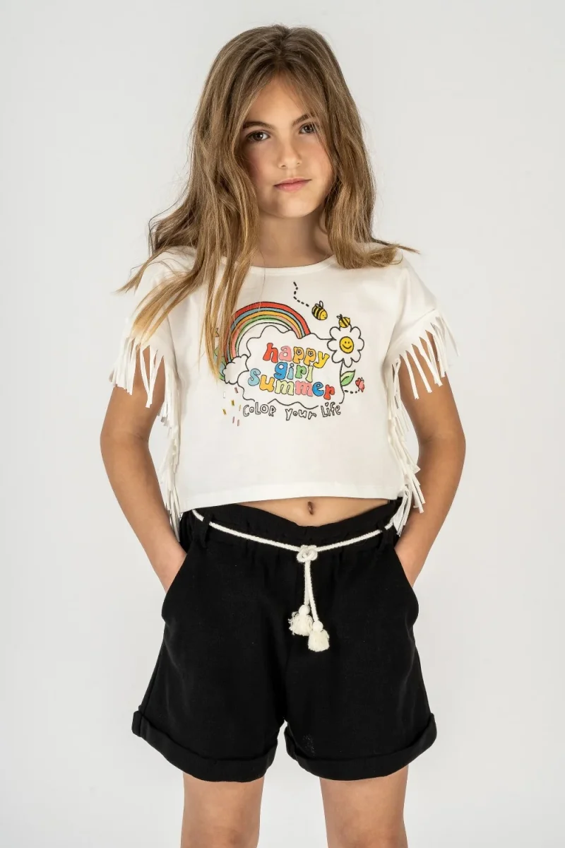 Short niña negro con cordón
