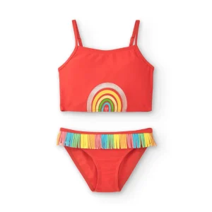 Bikini niña coral arcoíris