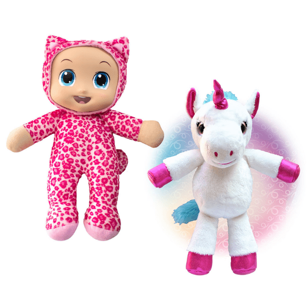 BIZAK – Mi Bebé Voltereta de Peluche y sus Amigos con disfraz de Leopardo Rosa - Imagen 5