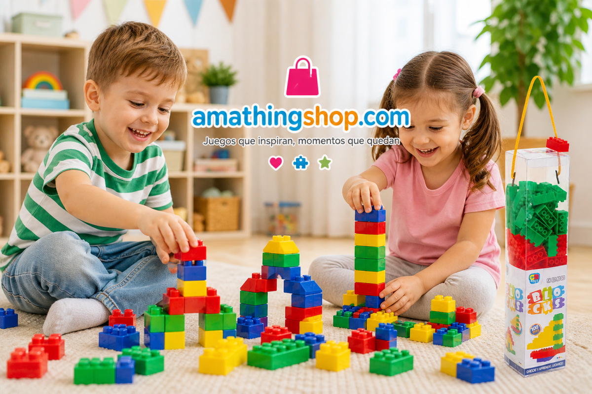 BLOCKS – Bloques de construcción para niños 100 piezas juego educativo portátil - Imagen 6