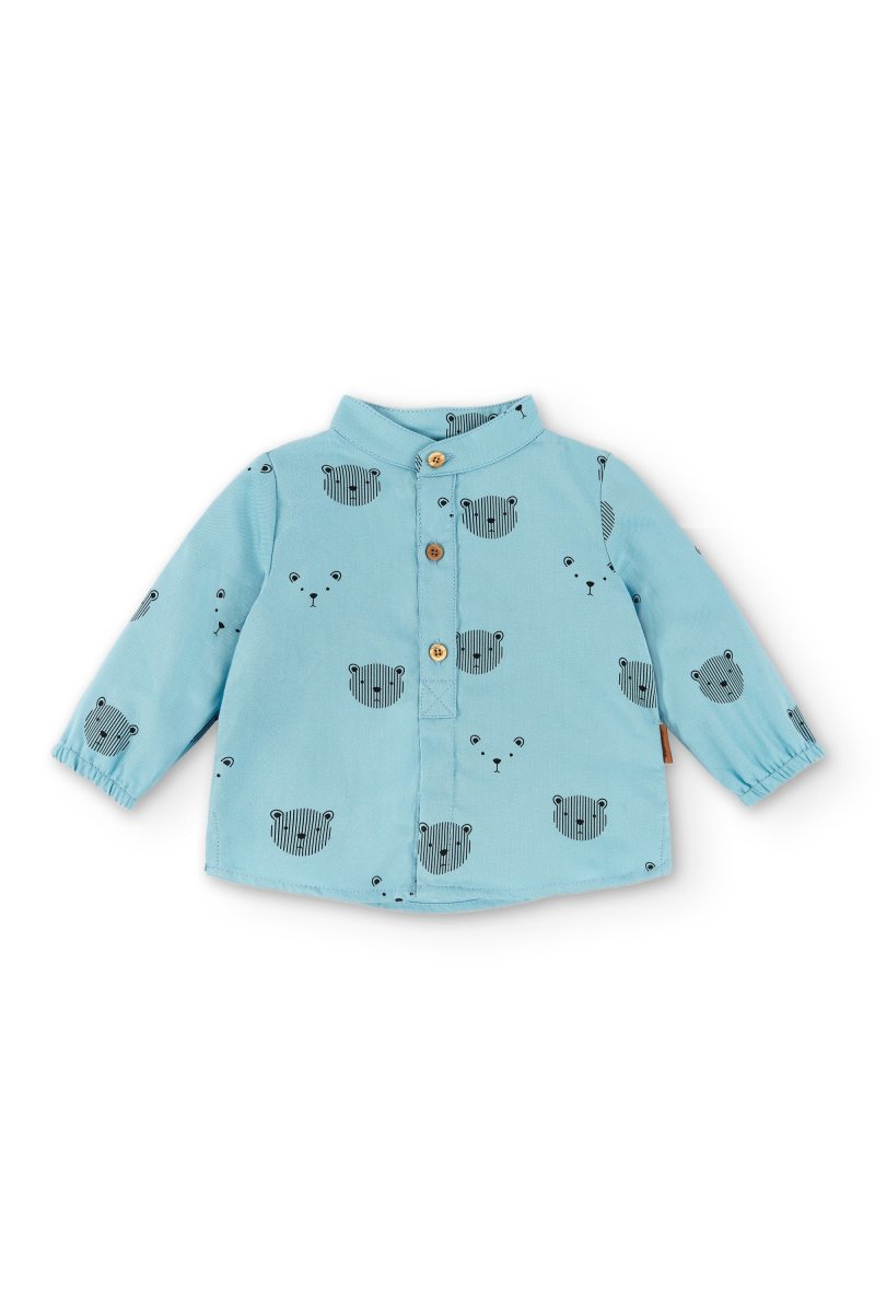 Camisa con mangas de bebé turquesa Cocote & Charanga - Imagen 5