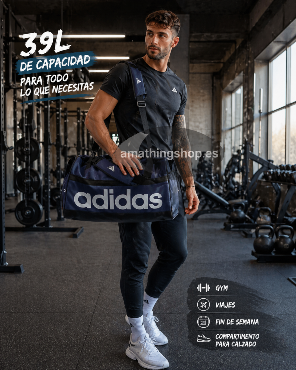 ADIDAS – Bolsa de Deporte Adidas Linear Duffel 39L – Azul Marino - Imagen 3