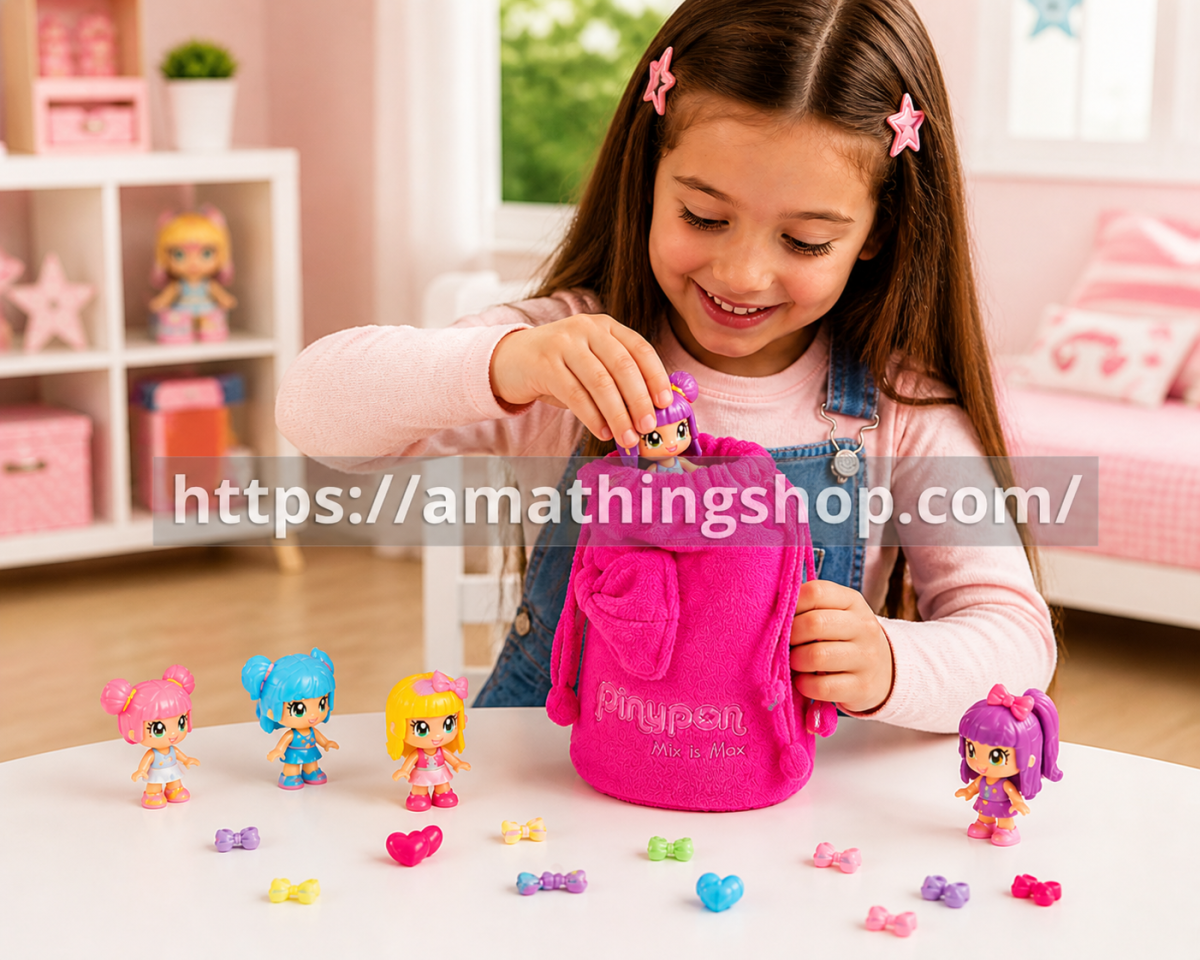 FAMOSA – Bolsita Porta Pinypon Rosa Famosa para Guardar Figuras y Accesorios - Imagen 5