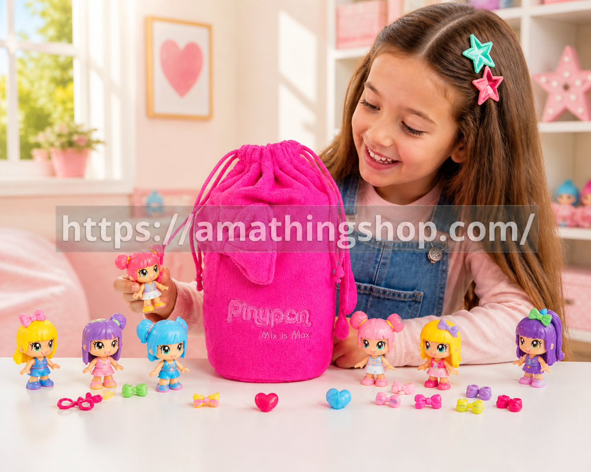 FAMOSA – Bolsita Porta Pinypon Rosa Famosa para Guardar Figuras y Accesorios - Imagen 3