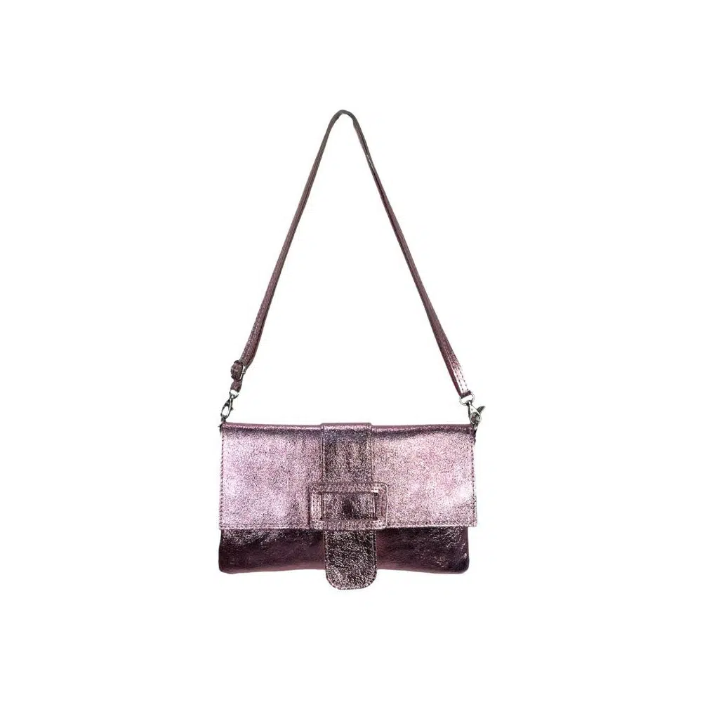 Bolso Bandolera de Piel para Mujer con Efecto Brillante y Hebilla Decorativa - Imagen 6