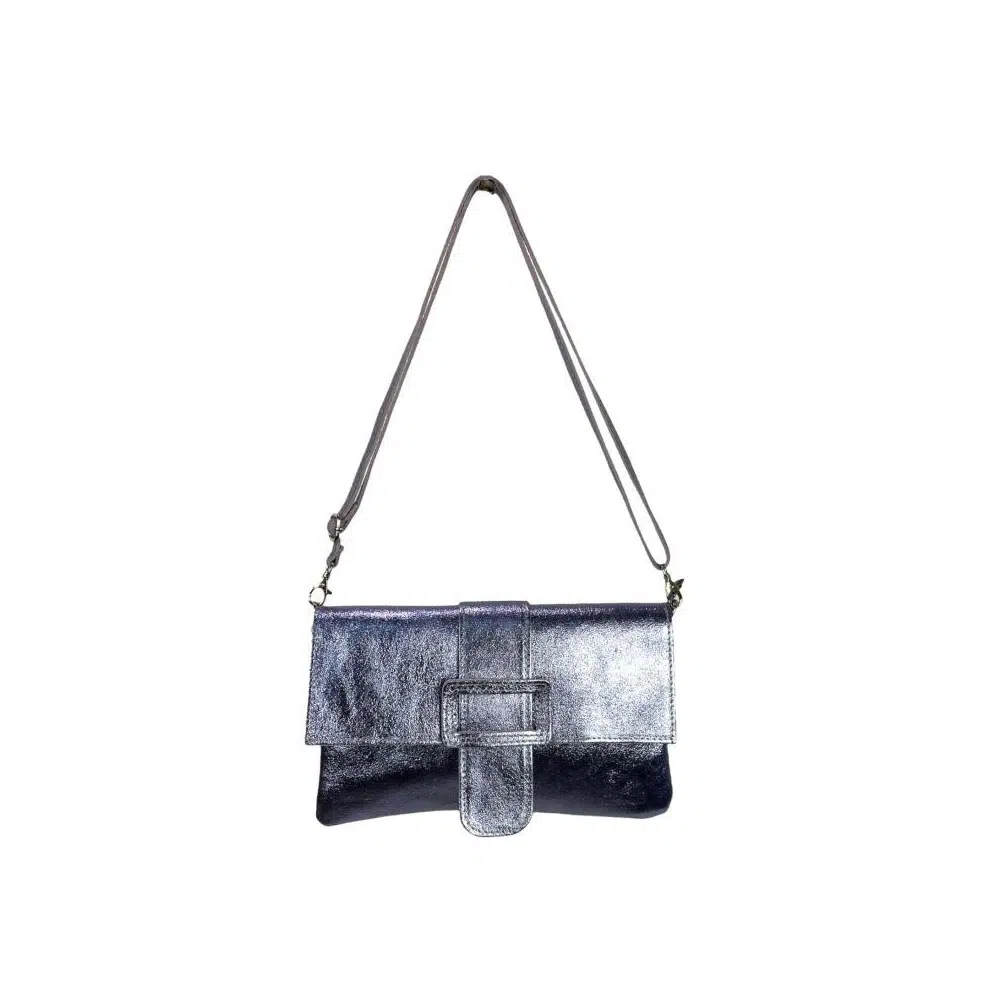 Bolso Bandolera de Piel para Mujer con Efecto Brillante y Hebilla Decorativa - Imagen 7