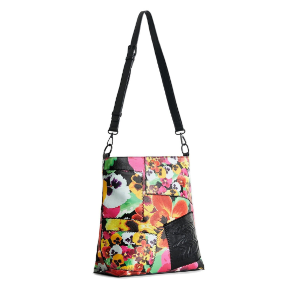 DESIGUAL – Bolso Bandolera Desigual Mika Butan Floral Mujer Grande Patchwork Shopper Multicolor