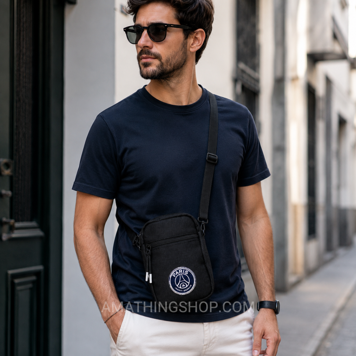 NIKE -Bolso Bandolera Jordan PSG Negro Oficial | Paris Saint-Germain Unisex 9A0471-F66 Edición Limitada - Imagen 6