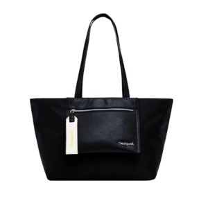 DESIGUAL – Bolso Shopper Grande Negro Mujer con Cremallera Desigual Priori 57 cm