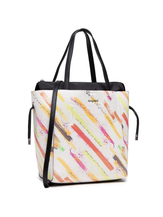 DESIGUAL – Bolso Mujer Shopper Brushes Norwich Multicolor 21SAXP52 Arty - Imagen 9