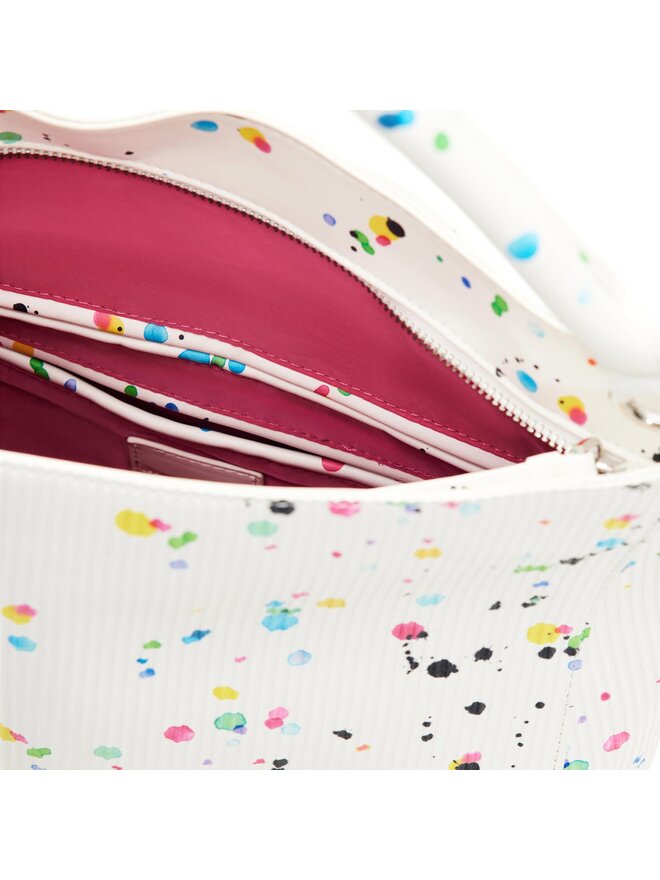DESIGUAL – Bolso Desigual Blanco Mujer Neon Art Loverty Gotas Multicolor Mediano 23SAXPA9 - Imagen 4