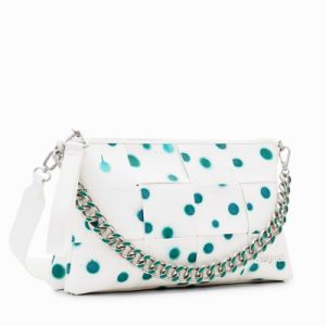 DESIGUAL – Bolso Desigual Splatter Dortmund Maxi blanco bandolera para mujer con diseño artístico