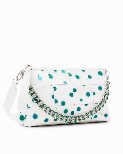 DESIGUAL – Bolso Desigual Splatter Dortmund Maxi blanco bandolera para mujer con diseño artístico
