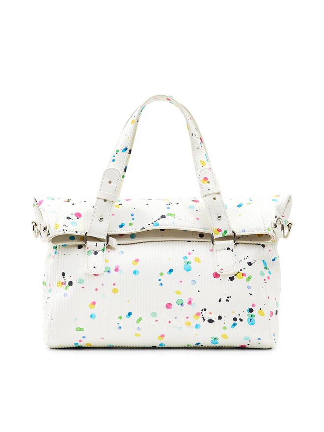 DESIGUAL – Bolso Desigual Blanco Mujer Neon Art Loverty Gotas Multicolor Mediano 23SAXPA9 - Imagen 2