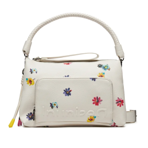 DESIGUAL – Bolso Desigual Fresia Dortmund blanco flores – Bandolera mujer multicolor
