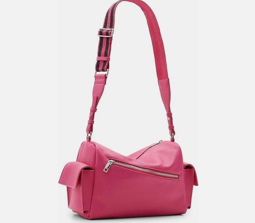 DESIGUAL – Bolso Desigual Half Logo Habana Fucsia Mujer Bandolera 3 Asas - Imagen 8