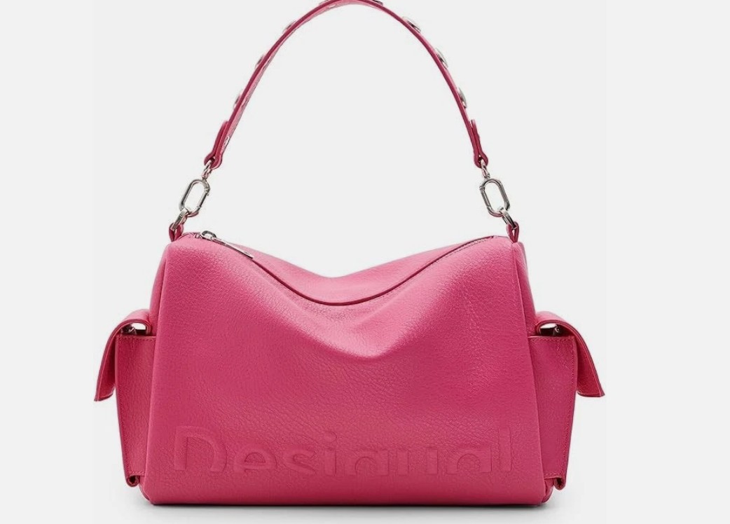 DESIGUAL – Bolso Desigual Half Logo Habana Fucsia Mujer Bandolera 3 Asas - Imagen 2