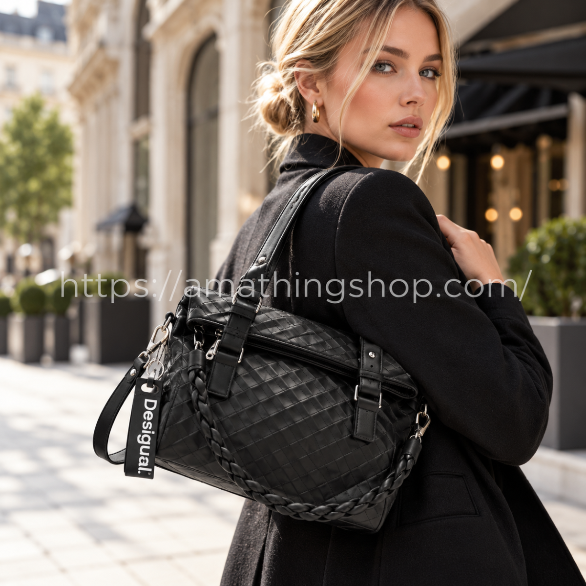 DESIGUAL – Bolso Desigual Negro Mujer Loverty 2.0 Blogy Multiposición 23SAXP66 - Imagen 4