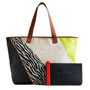DESIGUAL – Bolso Desigual Shopper Namibia Grande Mujer Patch Cebra Multicolor 22SAXP42