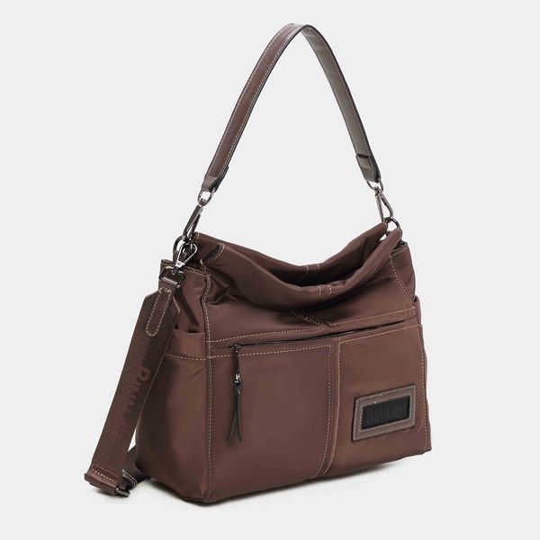 Bolso de hombro BINNARI Alina color marrón - Imagen 5