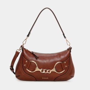 Bolso de hombro pequeño BINNARI Fanny color cuero