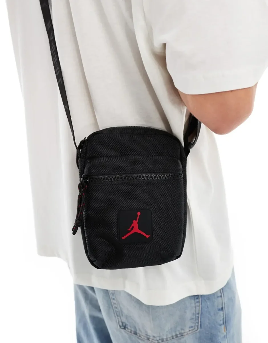 NIKE – Bolso Bandolera Jordan Rise Festival 1L Negro Unisex MA0892-023 - Imagen 8