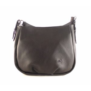 Bolso sencillo en piel auténtica LB marrón oscuro