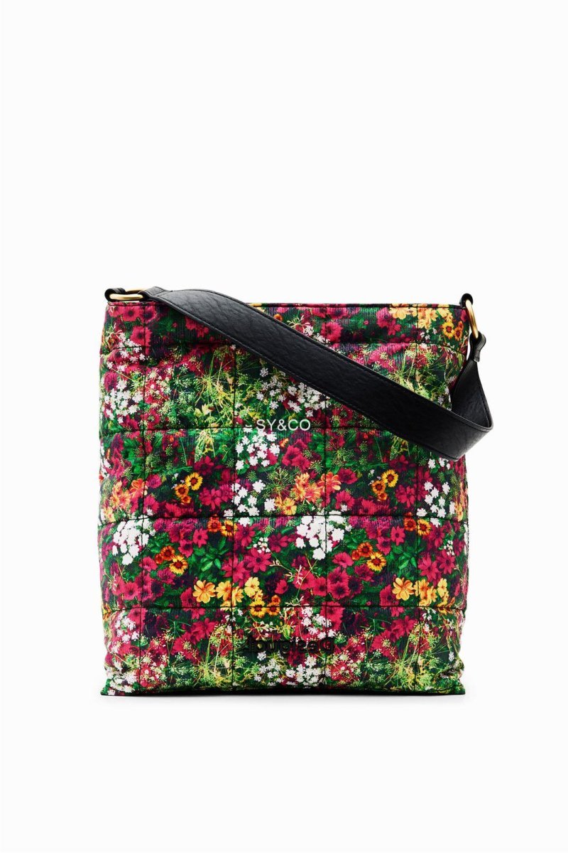 DESIGUAL – Bolso Desigual Ivy Butan Verde Floral Mujer Grande de Hombro Uso Diario - Imagen 3